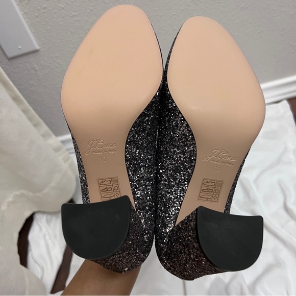 BRAND NEW J.crew silver platinum glitter high heel pumps in size 10 new in box - Picture 6 of 11